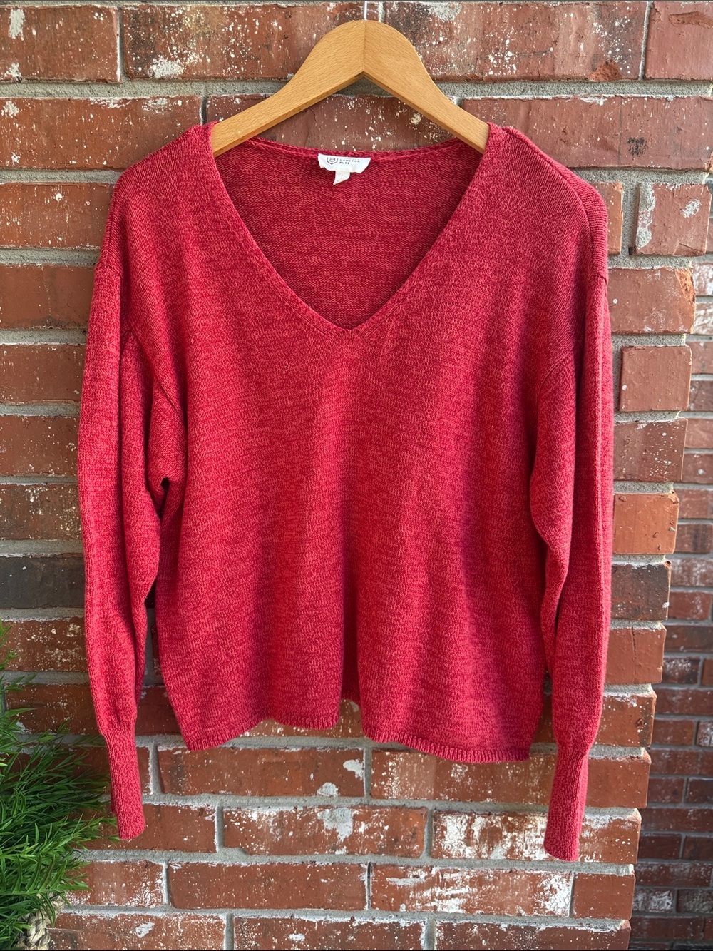 Cameron Bure Cozy Women's V-Neck Red Sweater